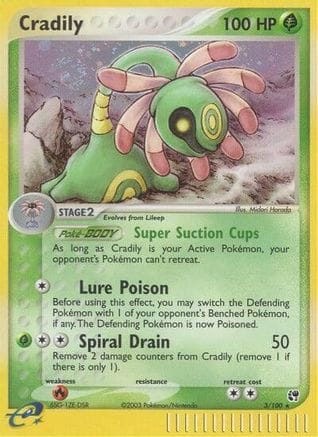 'Pokemon - 'Cradily 003  - Reverse Holofoil Sandstorm - Holo Rare