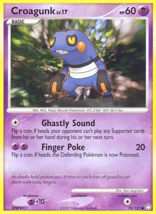 'Pokemon - 'Croagunk 078/123  - Reverse Holofoil Mysterious Treasures - Common