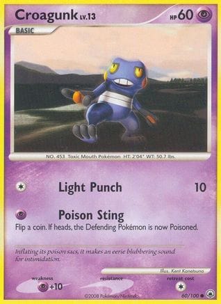 'Pokemon - 'Croagunk 060  - Reverse Holofoil Majestic Dawn - Common