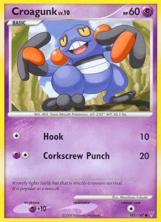 'Pokemon - 'Croagunk 101  - Reverse Holofoil Supreme Victors - Common