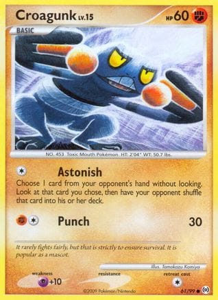 'Pokemon - 'Croagunk 061/99  - Reverse Holofoil Arceus - Common