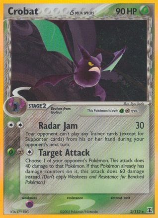 'Pokemon - 'Crobat (Delta Species) 002/113  - Holofoil Delta Species - Holo Rare