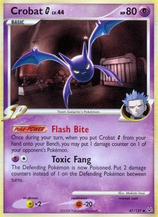 'Pokemon - 'Crobat G 047/127  - Reverse Holofoil Platinum - Uncommon