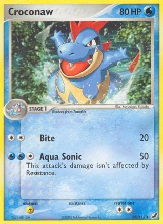 'Pokemon - 'Croconaw 038  - Reverse Holofoil Unseen Forces - Uncommon