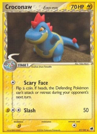 'Pokemon - 'Croconaw (Delta Species) 027/101  Dragon Frontiers - Uncommon