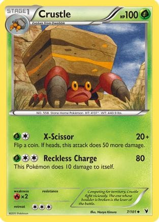 'Pokemon - 'Crustle 007  - Reverse Holofoil Noble Victories - Uncommon