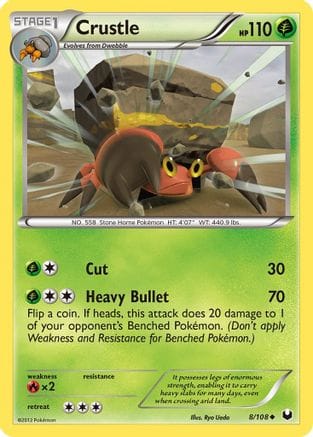 'Pokemon - 'Crustle 008  - Reverse Holofoil Dark Explorers - Uncommon