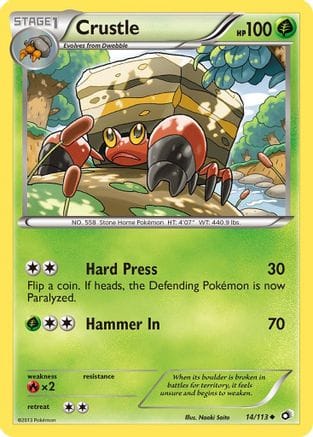 'Pokemon - 'Crustle 014  - Reverse Holofoil Legendary Treasures - Uncommon