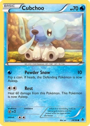 'Pokemon - 'Cubchoo (28) 028  Emerging Powers - Common