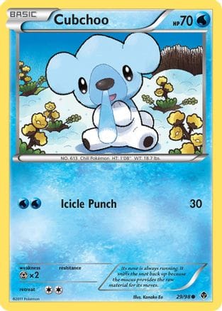 'Pokemon - 'Cubchoo (29) 029  - Reverse Holofoil Emerging Powers - Common