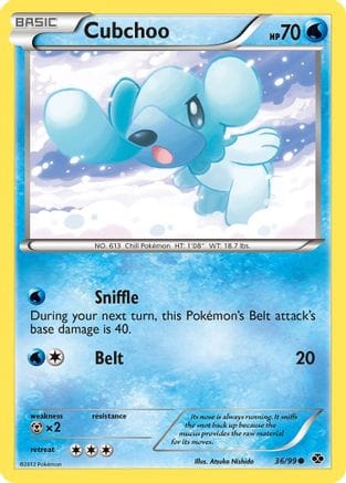 'Pokemon - 'Cubchoo 036  - Reverse Holofoil Next Destinies - Common