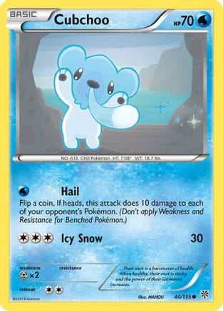 'Pokemon - 'Cubchoo 040  Plasma Storm - Common