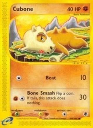 'Pokemon - 'Cubone 103/165  - Reverse Holofoil Expedition - Common