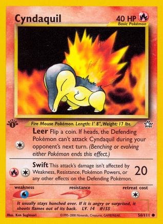 'Pokemon - 'Cyndaquil (56) 056/111  - Unlimited Neo Genesis - Common