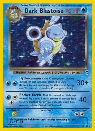'Pokemon - 'Dark Blastoise 004  - Holofoil Legendary Collection - Holo Rare