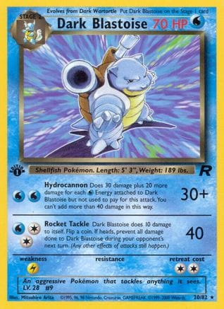 'Pokemon - 'Dark Blastoise (20) 020/82  - 1st Edition Team Rocket - Rare