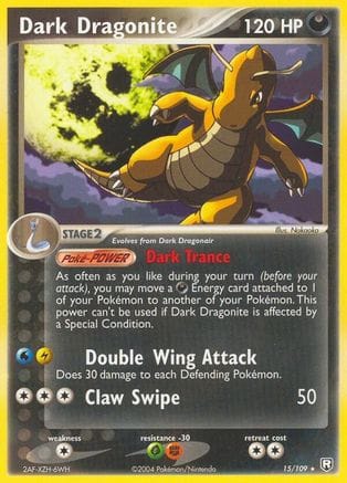 'Pokemon - 'Dark Dragonite 015/109  - Reverse Holofoil Team Rocket Returns - Rare