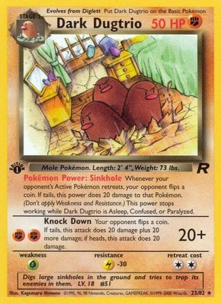 'Pokemon - 'Dark Dugtrio (23) 023/82  - Unlimited Team Rocket - Rare