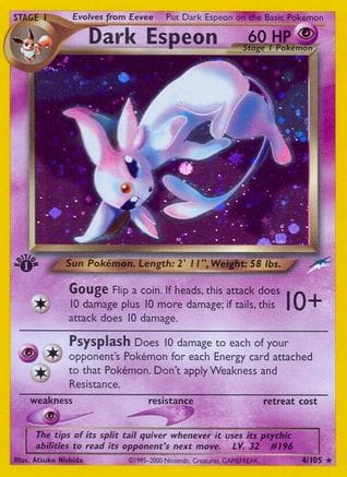 'Pokemon - 'Dark Espeon 004  - 1st Edition Holofoil Neo Destiny - Holo Rare