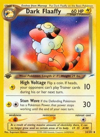 'Pokemon - 'Dark Flaaffy 034/105  - 1st Edition Neo Destiny - Uncommon