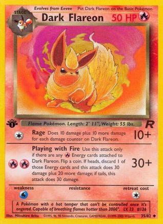 'Pokemon - 'Dark Flareon 035/82  - Unlimited Team Rocket - Uncommon