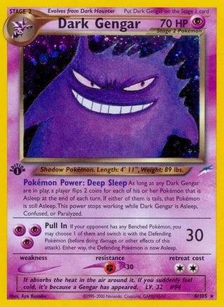 'Pokemon - 'Dark Gengar 006  - 1st Edition Holofoil Neo Destiny - Holo Rare