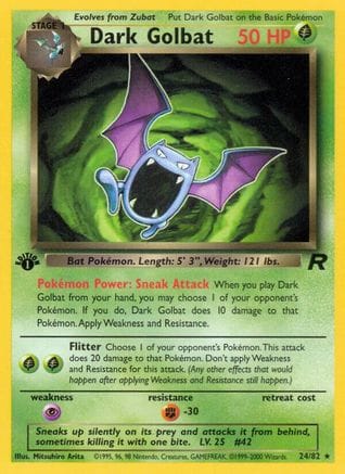 'Pokemon - 'Dark Golbat (24) 024/82  - Unlimited Team Rocket - Rare