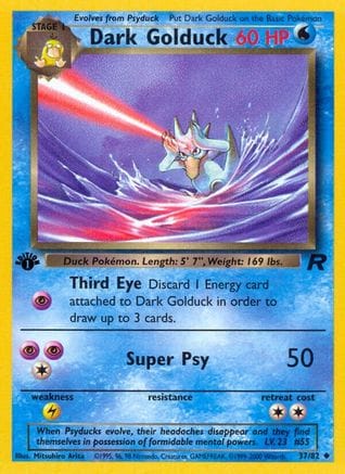 'Pokemon - 'Dark Golduck 037/82  - 1st Edition Team Rocket - Uncommon