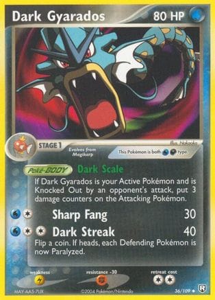 'Pokemon - 'Dark Gyarados 036/109  Team Rocket Returns - Uncommon