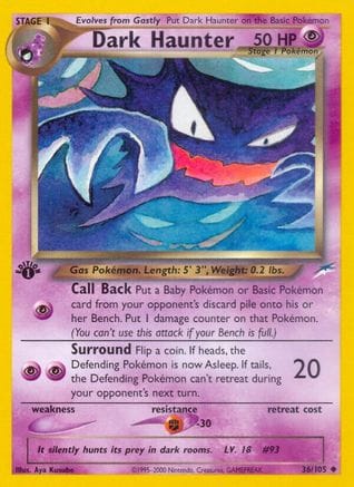 'Pokemon - 'Dark Haunter 036/105  - Unlimited Neo Destiny - Uncommon