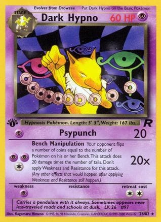 'Pokemon - 'Dark Hypno (26) 026/82  - 1st Edition Team Rocket - Rare