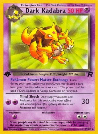 'Pokemon - 'Dark Kadabra 039/82  - Unlimited Team Rocket - Uncommon
