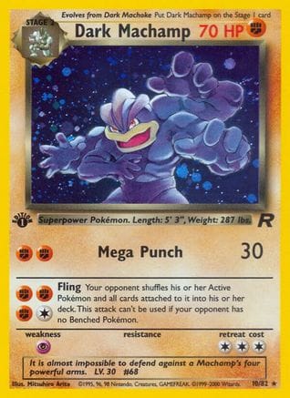 'Pokemon - 'Dark Machamp (10) 010/82  - 1st Edition Holofoil Team Rocket - Holo Rare