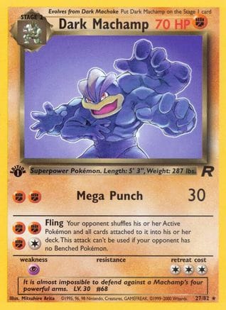 'Pokemon - 'Dark Machamp (27) 027/82  - 1st Edition Team Rocket - Rare
