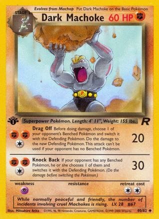 'Pokemon - 'Dark Machoke 040/82  - Unlimited Team Rocket - Uncommon