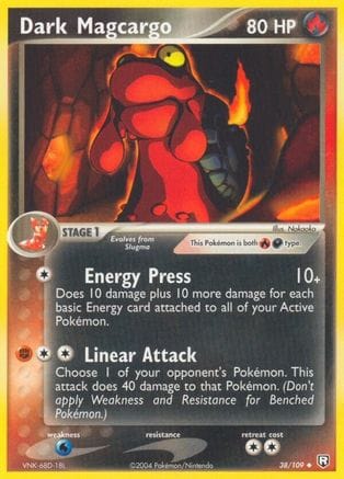 'Pokemon - 'Dark Magcargo 038  - Reverse Holofoil Team Rocket Returns - Uncommon