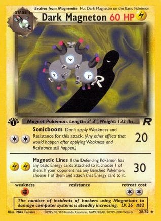 'Pokemon - 'Dark Magneton (28) 028/82  - 1st Edition Team Rocket - Rare