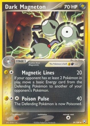 'Pokemon - 'Dark Magneton 039  Team Rocket Returns - Uncommon