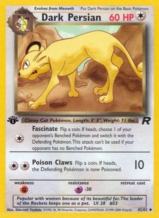 'Pokemon - 'Dark Persian 042/82  - Unlimited Team Rocket - Uncommon