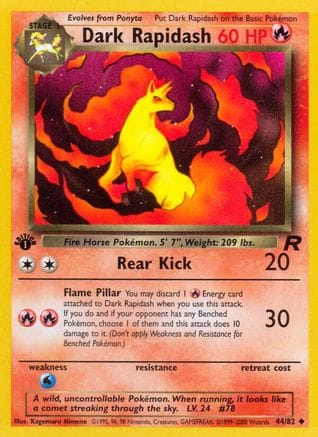 'Pokemon - 'Dark Rapidash 044/82  - 1st Edition Team Rocket - Uncommon