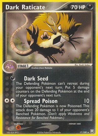 'Pokemon - 'Dark Raticate 017  - Reverse Holofoil Team Rocket Returns - Rare