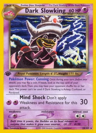 'Pokemon - 'Dark Slowking 020/105  - 1st Edition Neo Destiny - Rare