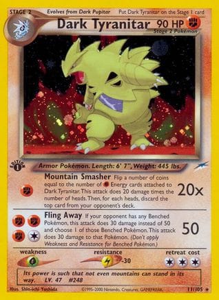 'Pokemon - 'Dark Tyranitar 011  - Unlimited Holofoil Neo Destiny - Holo Rare