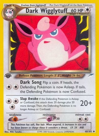 'Pokemon - 'Dark Wigglytuff 040/105  - Unlimited Neo Destiny - Uncommon