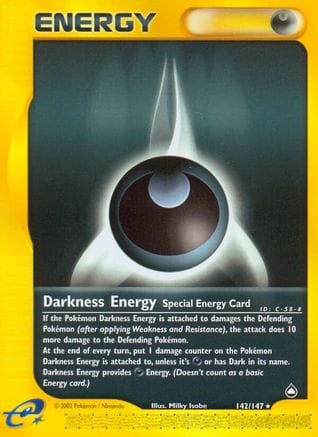 'Pokemon - 'Darkness Energy 142  - Reverse Holofoil Aquapolis - Rare