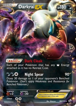 'Pokemon - 'Darkrai EX 088/113  - Holofoil Legendary Treasures - Ultra Rare