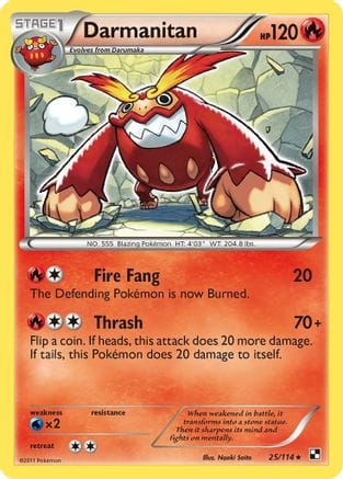 'Pokemon - 'Darmanitan 025/114  Black and White - Rare