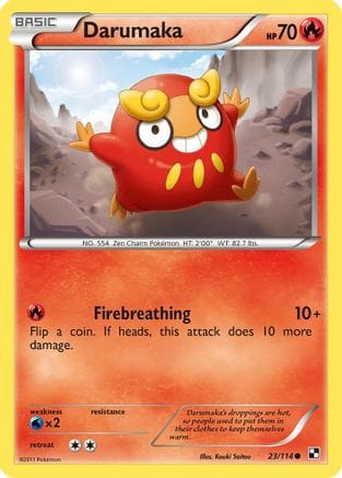 'Pokemon - 'Darumaka (23) 023/114  - Reverse Holofoil Black and White - Common