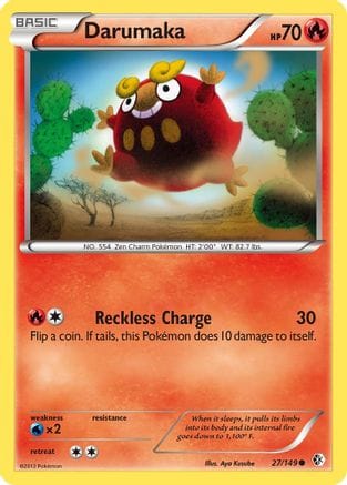 'Pokemon - 'Darumaka 027  - Reverse Holofoil Boundaries Crossed - Common