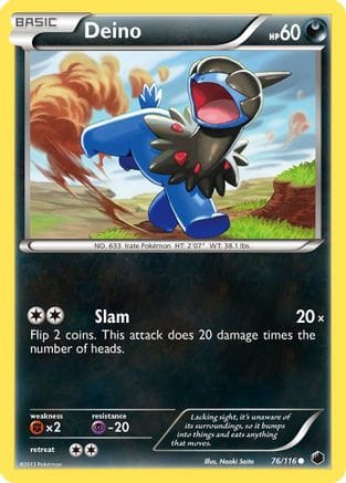'Pokemon - 'Deino (76) 076  - Reverse Holofoil Plasma Freeze - Common
